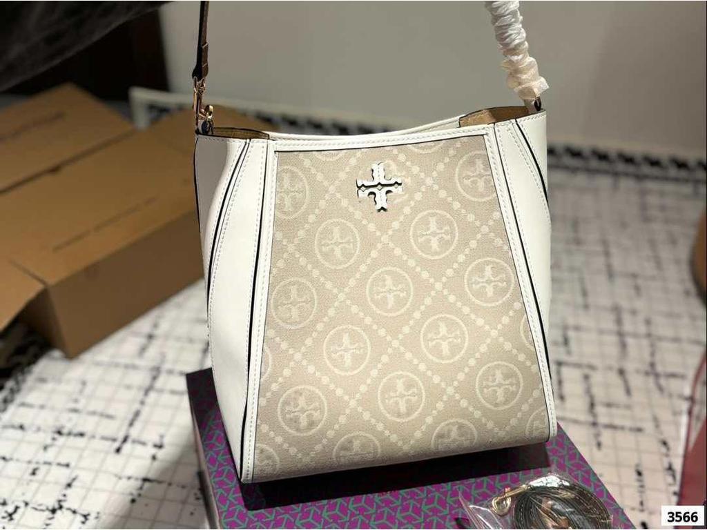 TB Damska Skórzana Konwertowalna Torba typu kubełek na ramię Crossbody