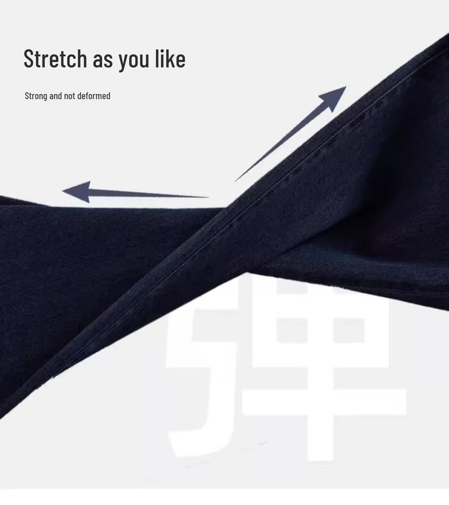 High-Waisted Slimming Straight-Leg Cigarette Pants for Petite Women, 2025 Spring/Autumn, Four-Way Stretch Blue.