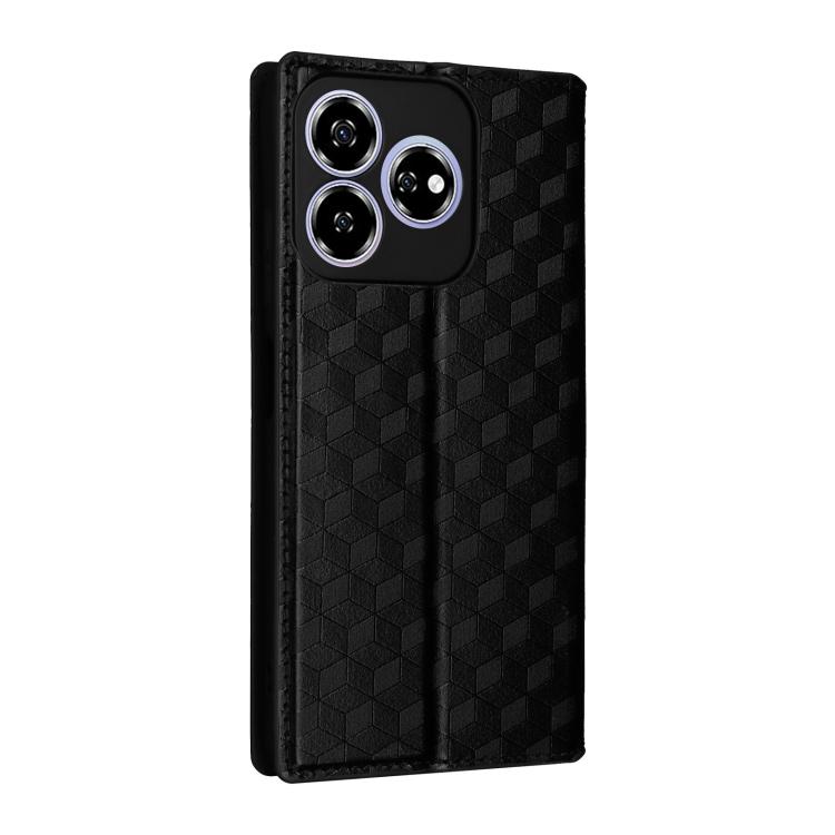 Cubic Grid Texture Flip Leather Phone Case