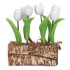 Artificial Tulips Flower Ornament 1:12 Doll House Garden Decor Simulated Model Miniature Accessory White