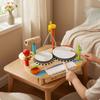 Wooden Musical Instrument Toy Comprehensive Piano with Drums Multifunctional Music Center