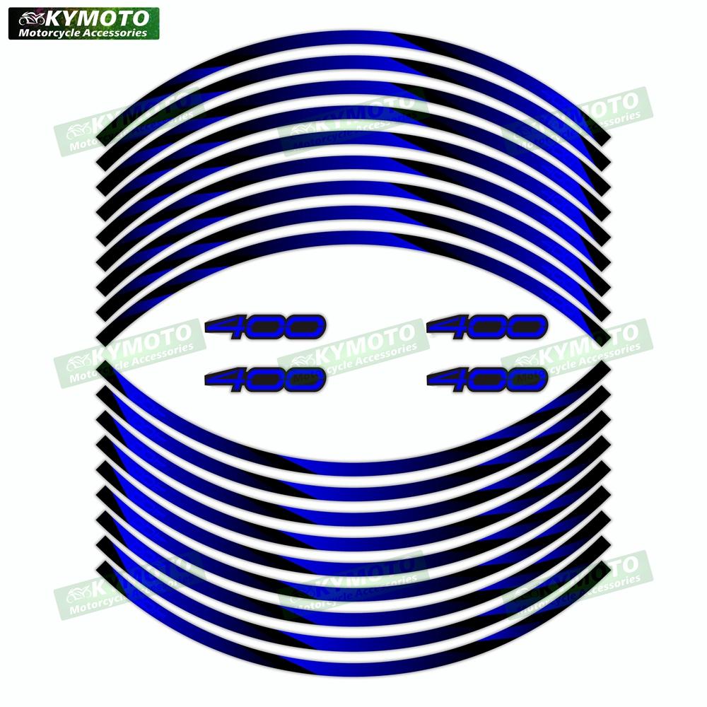 For Z400 Z 400 motorcycle accessories 17 inch front and rear wheel decals fairing hub reflective stripe stickers decoration