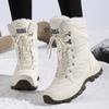 Fashion Ladies' Fashionable Snow Boots, Solid Color Design, Round Toe Style, Ultra-fine Fiber Outer Layer, Fabric Lining, Rubber Sole