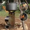 Collapsible Combustion Stove, Portable Stainless Steel Wood Burning Stove, Stable   for Pots, Big   Power, Fuel Efficient, Collapsible and P