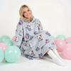 Very Soft Dressing Gown Blanket Robe Lazy Robe Grey Cats 100 Cm