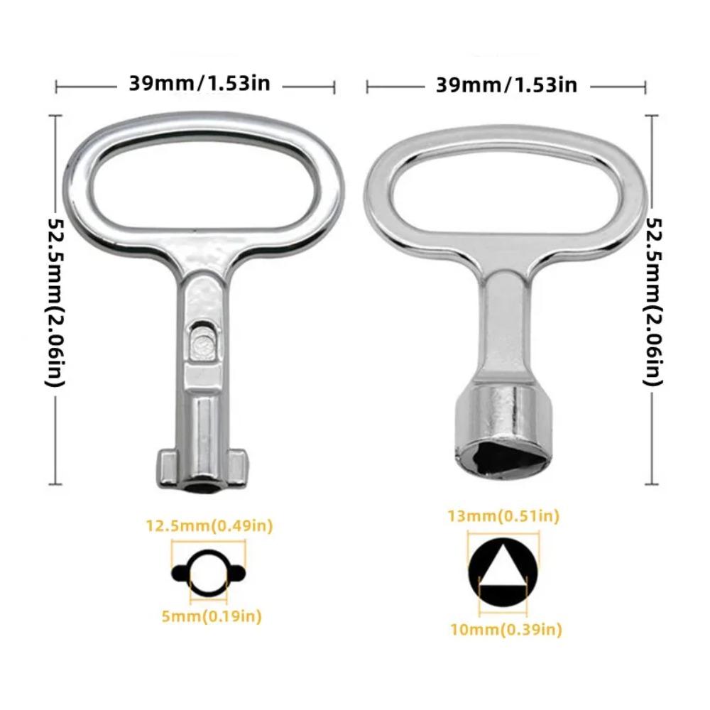 Triangular Slotted Key Wrench, Mini Multi-purpose Tool for Distribution Box, Electric Cabinet, Elevator Door & Valve Lock