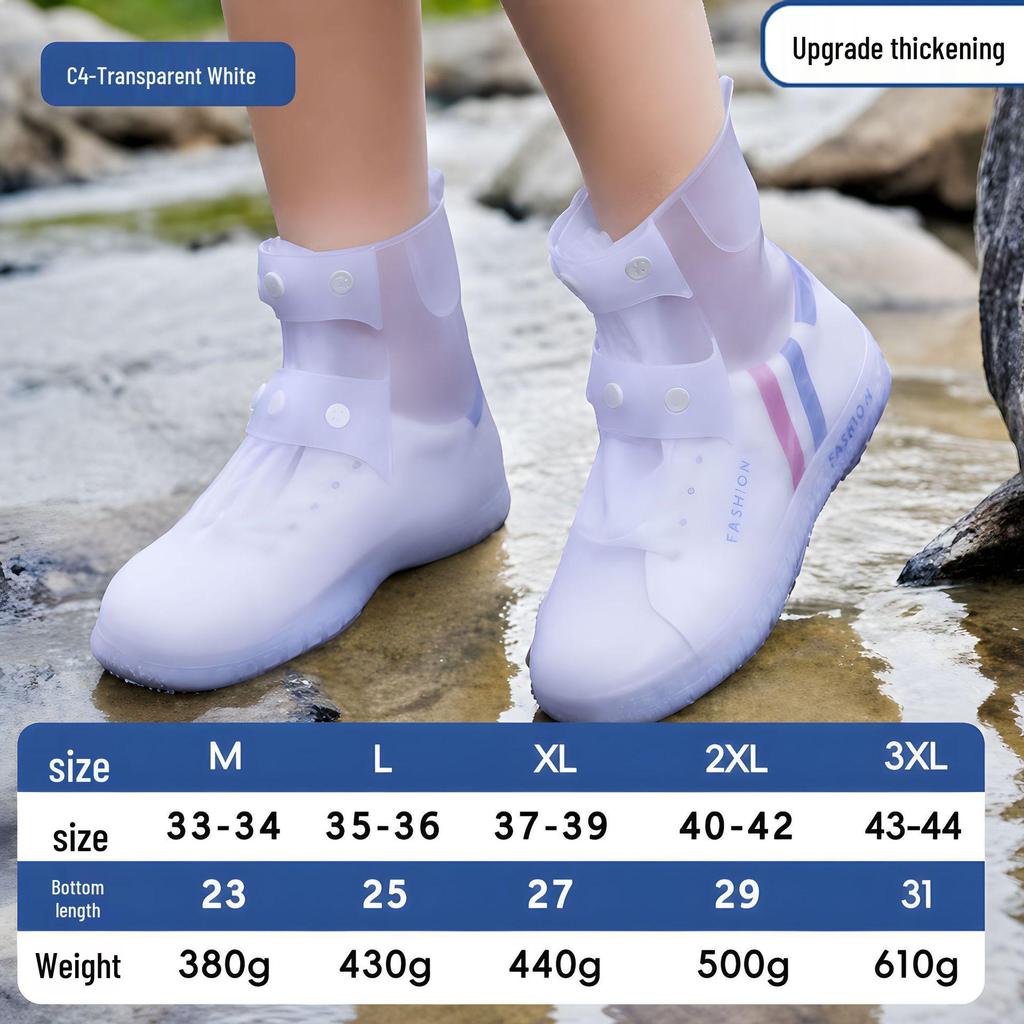 Copriscarpe in Silicone Antipioggia Impermeabili Antiscivolo - Durevoli, Riutilizzabili, Protezione Alta per Donna, Uomo e Bambini.
