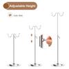 Uxcell Handbag Display Stand, Set of 2, Height Adjustable Tabletop Double Hook Handbag Rack for Retail Boutiques, Silver