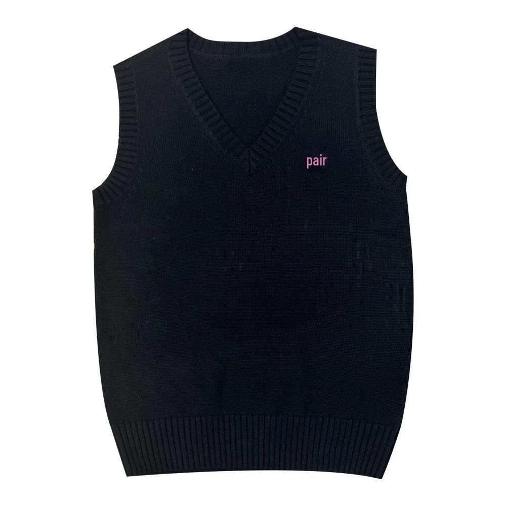 Classic V-Neck Solid Color Knit Vest - JK School Style for Students & Office, Ideal for Autumn to Spring
