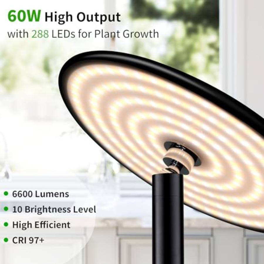 85 Tall Full Spectrum Grow Light for Large Indoor Plants 60W 10-Level Dimmable with 4/8/12H Timer Remote Height Adjustable Idea