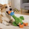 Plush Squeaky Dog Toy Long Neck Bird Dog Chew Toy Soft Stuffed Rooster Puppy Teething Toy for Dogs Interactive Play Tug-of-War