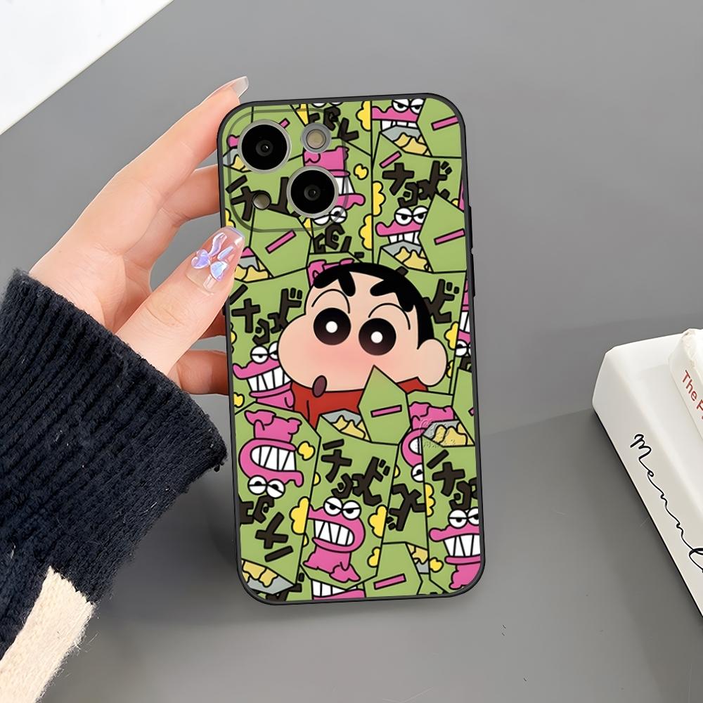 Crayon Shin-chans Phone Case For Iphone 16 Plus 15 14 Pro Max 13 Mini 11 12 Xr X Xs 6 7 8 SE Plus Back Cover
