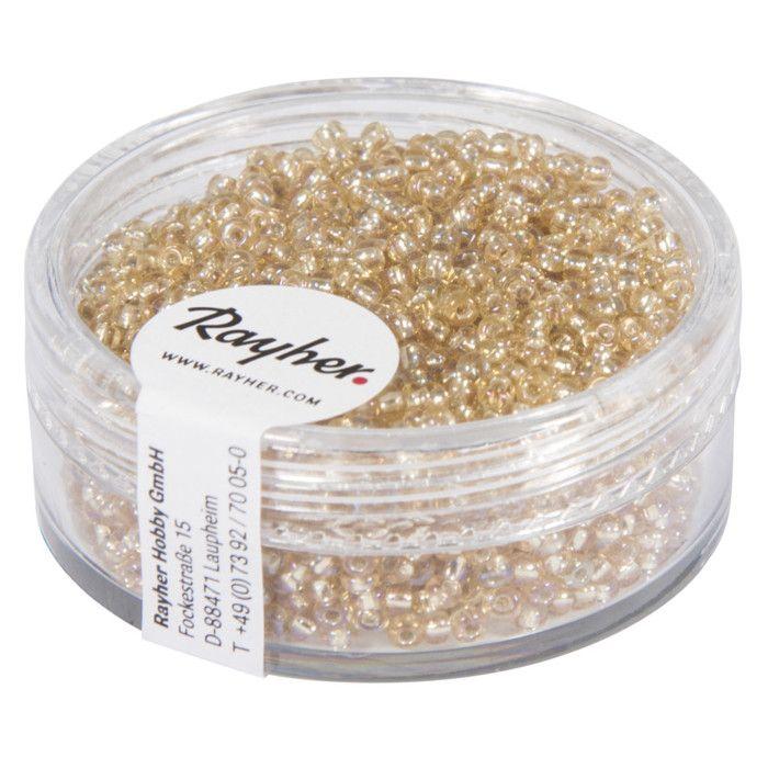 Perle rocaille garniture argenté Rainbow 2mm Jaune miel 17 g