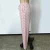 Women's Pants Elastic Waist Printed Tie Straight Draped Casual Pants Long Trousers