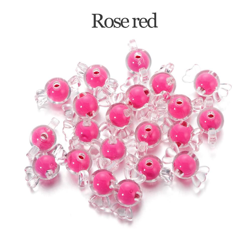 20Pcs Acrylic Spaced Beads Transparent Candy Heart Shape Beads Handmade For DIY Necklace Earrings Jewelry Making Accessories