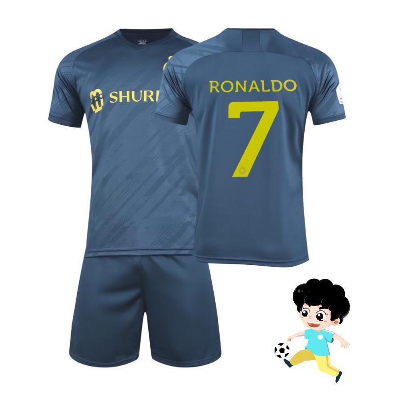 22-23 Saúdská Arábie Vítězný Tým Ronaldo Fotbalový Dres 7 Dětský Fotbalový Týmový Dres Tištěné Číslo