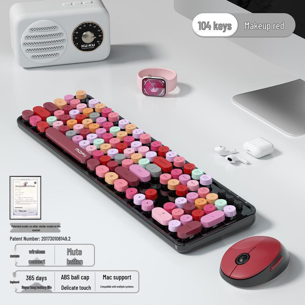 Mofii Sky Hand SWEET Wireless Keyboard and Mouse Set for Girls - Stylish and High-Value Accessory for Computer or Office Desktop Use.
