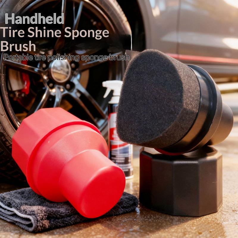 Car Tire Waxing Sponge Car Wax Applicator Pad With Lid Curved Shaped Easy Waxing Tire Sponge Tire Cleaning Tools Detailing Brush