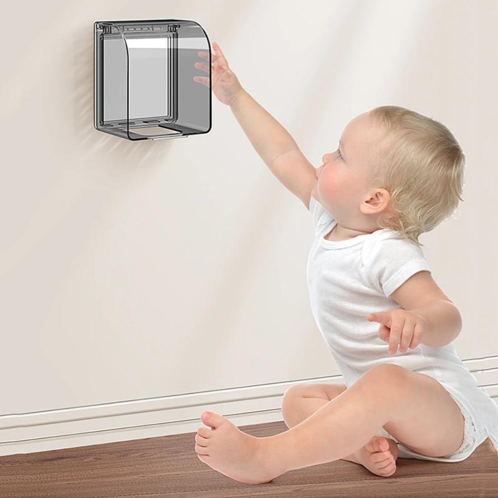 Plastic 86 Type Wall Socket Waterproof Box Prevent Electric Shock Socket Supplies  Kitchen