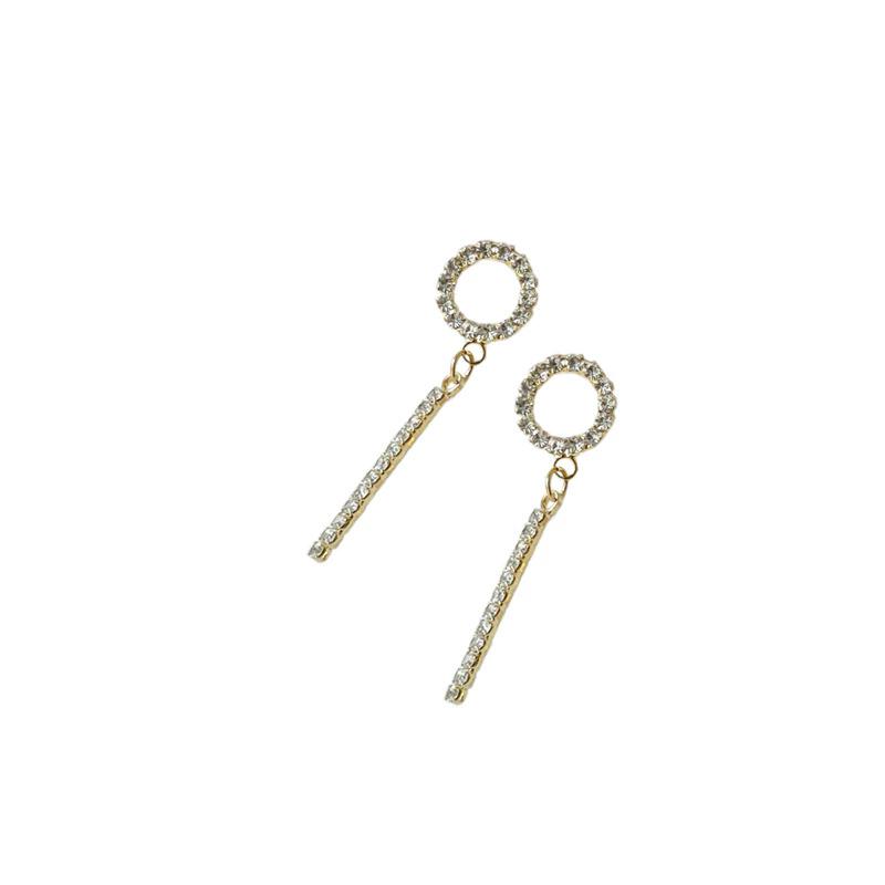 Sparkling Zircon Hollow Round Circle Tassel Earrings For Women Summer Fashion Jewelry New Gift Party Beach Vacation