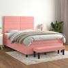 3137904 vidaXL Divan Bed with Mattress Pink 140x190 Cm Velvet