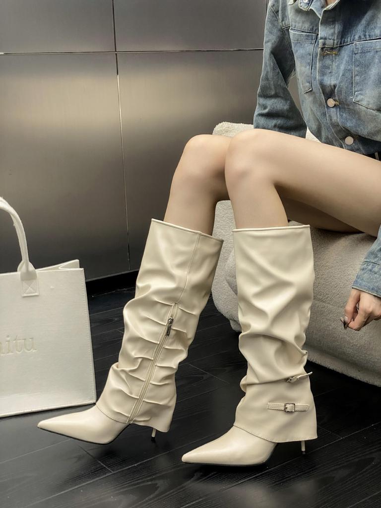 Autumn and winter new pointed thin heel high heel temperament French fashion sexy beautiful boots