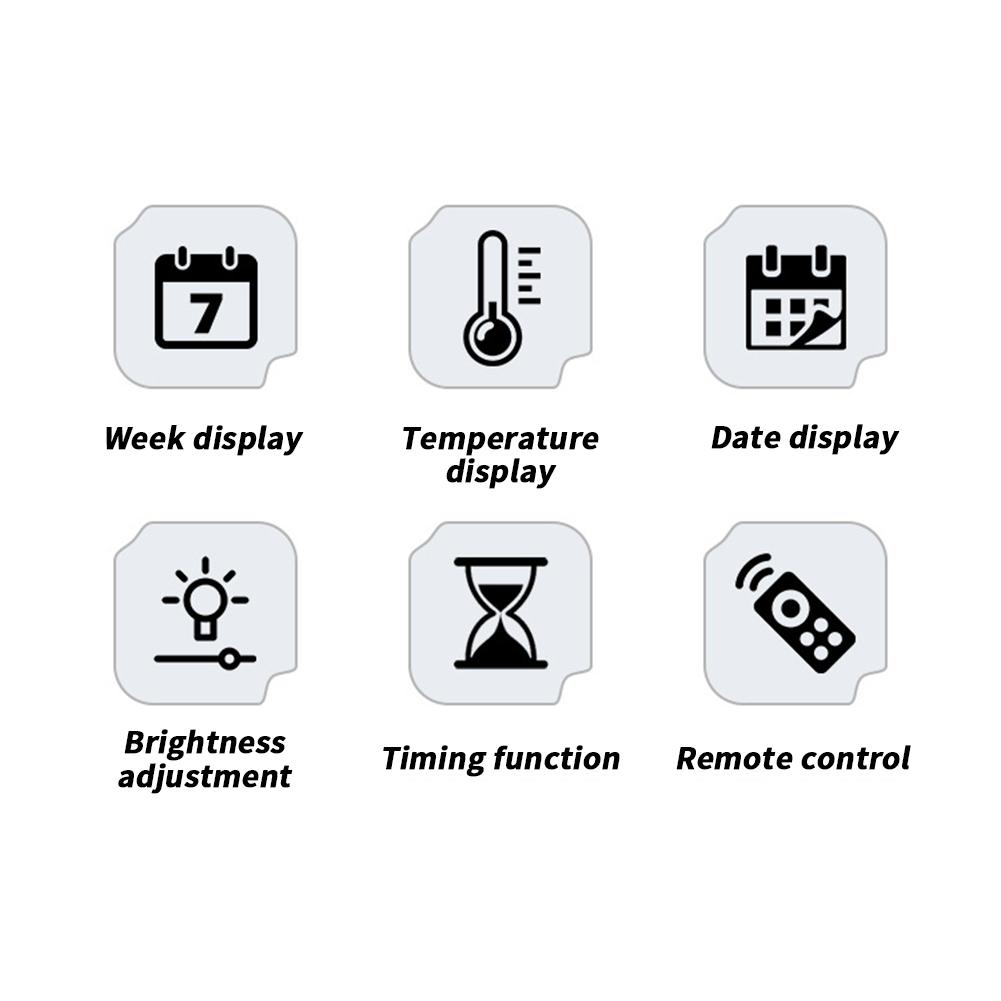 7" Digital Wall Clock With Date Day Of Week LED Wall Clock For Living Room Office Bedroom Decor LED Digital Alarm Clock