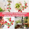 Realistic Simulated Strawberry Vine for Decoration 2Pcs Red Garland