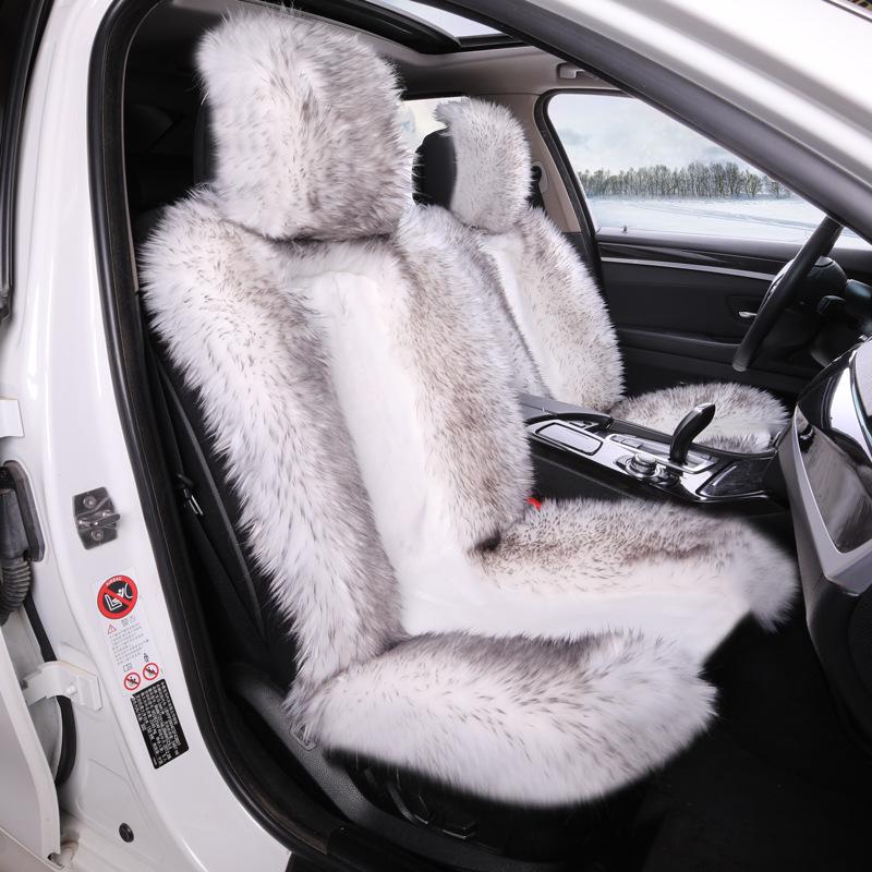 Plush Wool Car Seat Cushion - Warm Winter Pad for Long & Short Hair Seats