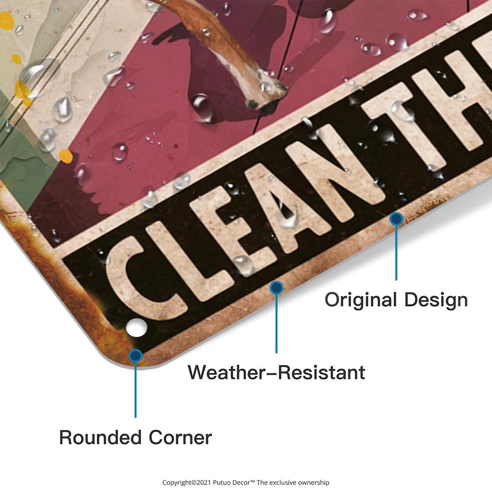 Putuo Decor Vintage Metal  Sign, Chimpanzee Element, Wall Art Decor for Home Farmhouse Bathroom Washroom Toilet, Gift