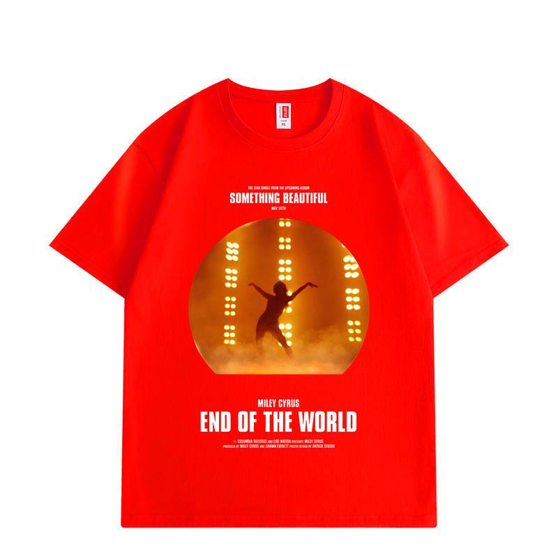 Zangeres Miley Cyrus Tour T-shirts Mannen Vrouwen Kleding Mode Hip Hop Korte Mouw T-shirt Zomer Hoge Kwaliteit Katoenen T-shirt