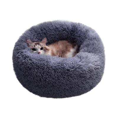Sagit Dog Round Cat Winter Warm Sleeping Bag Long Plush Soft Pet Bed Calming Bed