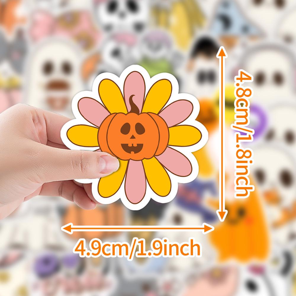 50 Cute Halloween Ghost Stickers - Waterproof Decor for Phones & Bottles