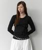 CLUNY Frill Lace Dot Long Sleeve T-Shirt - Black