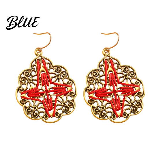 Beach Vacation Accessories 1 Pair Retro Style Bohemia Earrings Hand-Woven