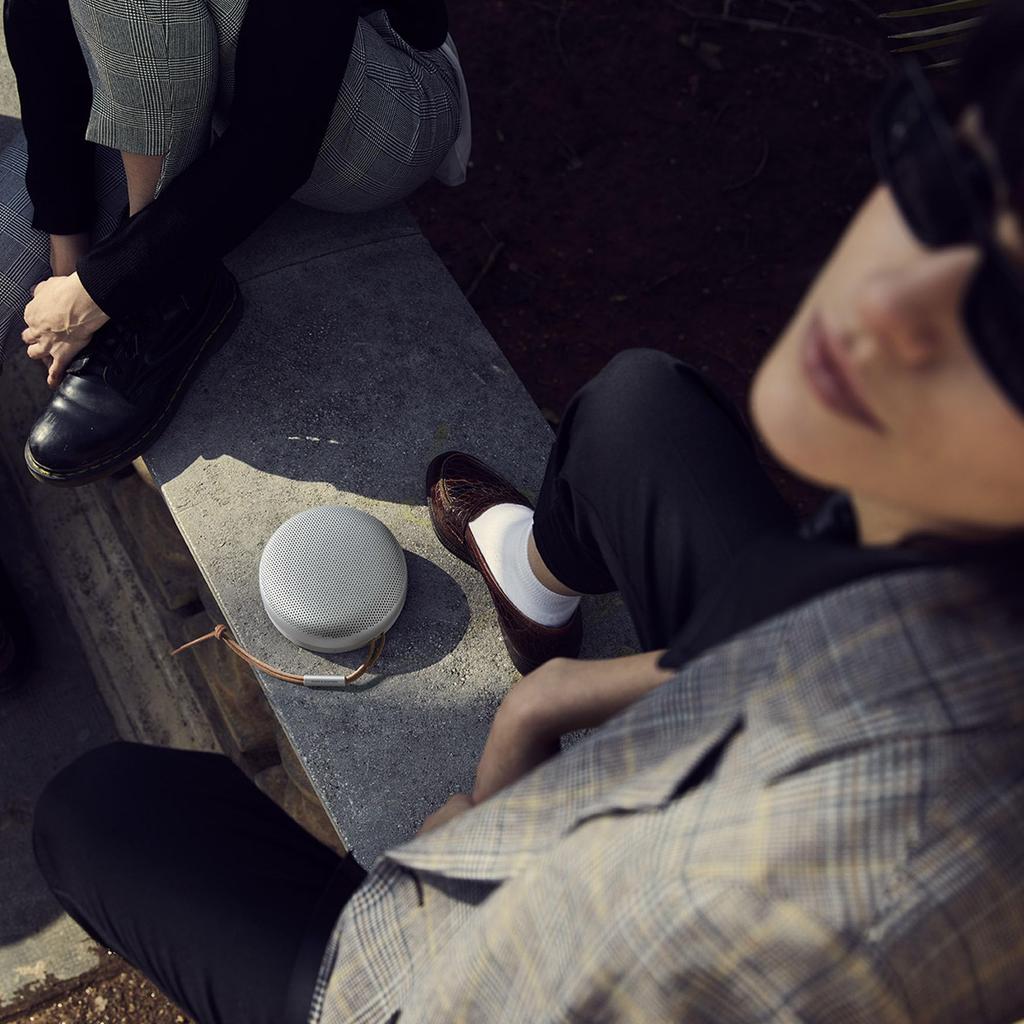 Bang Olufsen Beosound A1 2nd Generation Portable Grey Bluetooth IP67 Waterproof and for Video Playback & Speaker, Mist, Wireless, Certified,