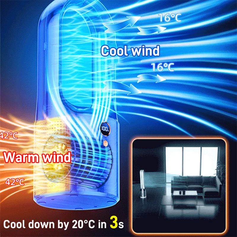 Leafless Fan Portable Air Conditioner LED Display Desktop Fanless Blade Cooler Cooling Fan Tower Air Cooler for Office Bedroom