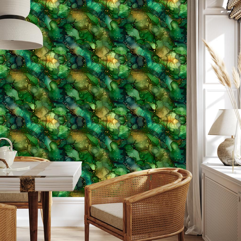 Bottle Green Ink Wallpaper for Living Room and Bedroom 50x1000