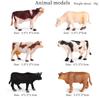 Oenux Home Decoration Dog House Equestrian Fencing Palm Farm Cow Horse Animal Model Action Figures Miniature Cute Kid Toy Gift