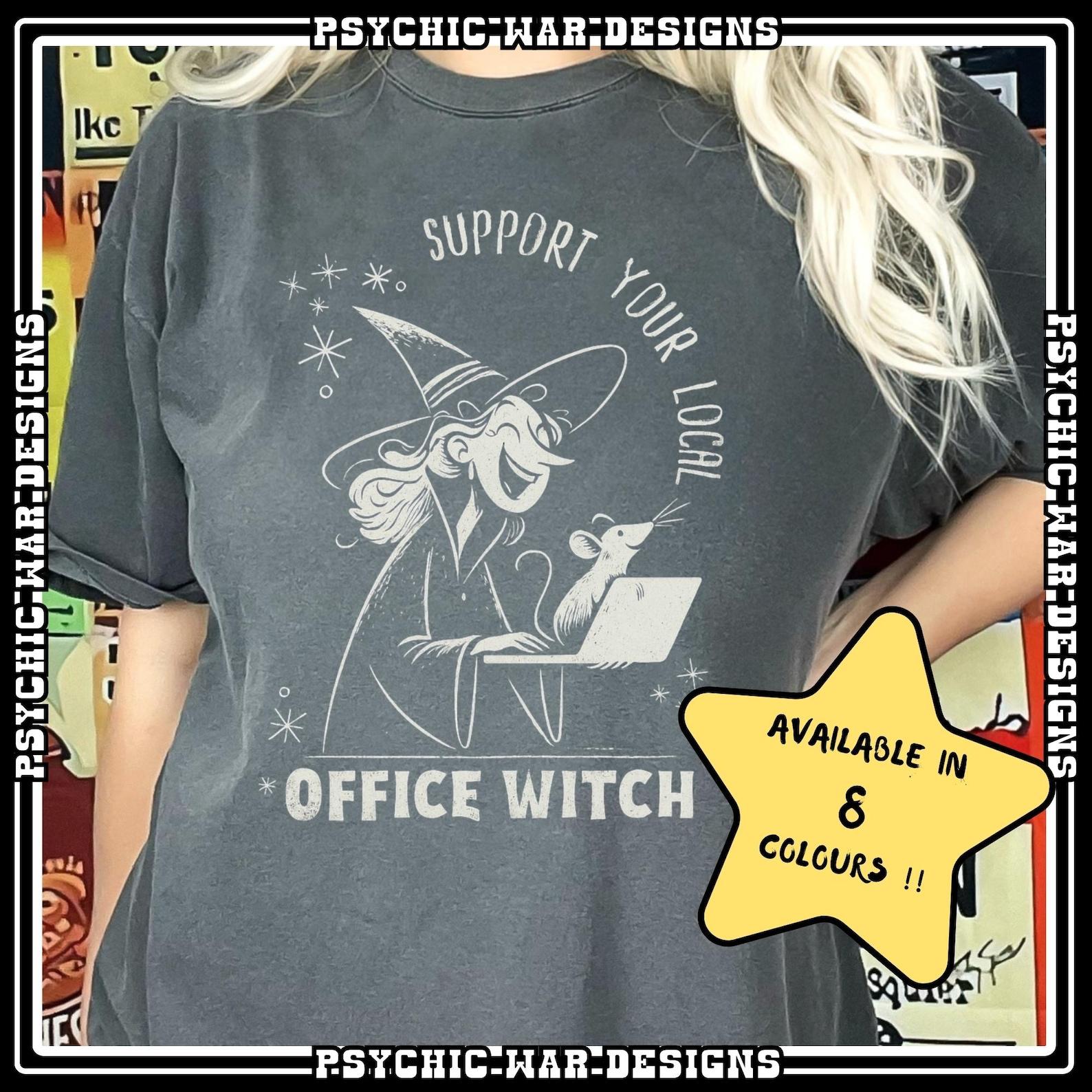 Office Witch Halloween Shirt Spooky Fall Halloween Tee for Admin Spooky Season T-shirt Rat Witchy Humor Tee Secretary L