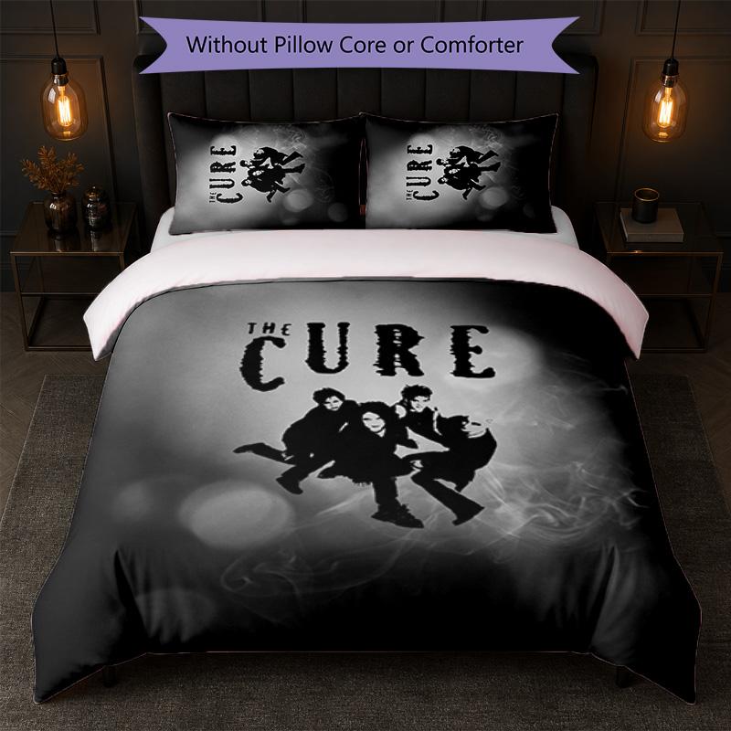 The Cure Print 3Pcs Bedding Set Duvet Cover With Two Pillowcases Soft Bed Linen For Household Bedroom