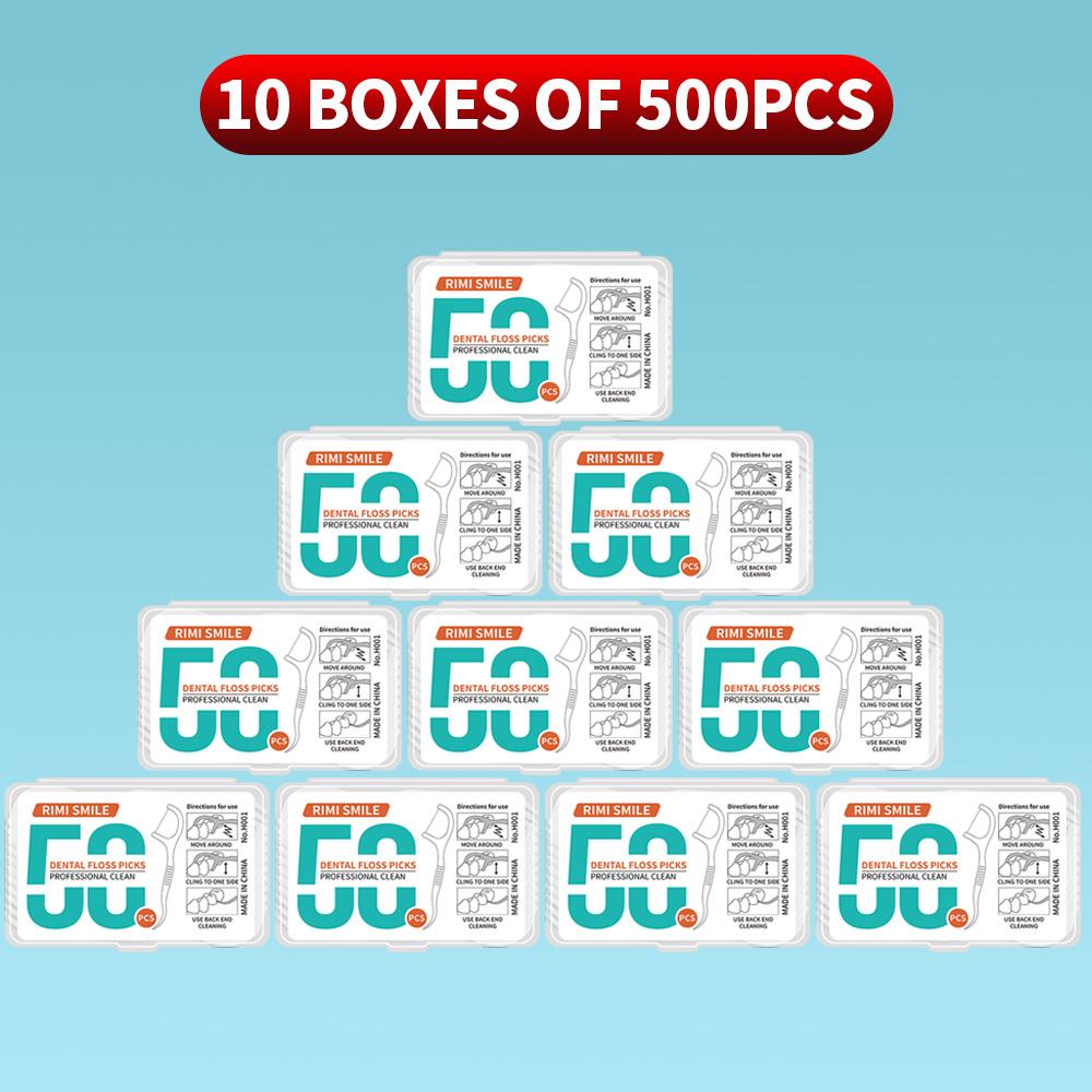 50PCS/box - Dental Floss Stick -1000/500/300/150PCS Specifications - Suitable for Cleaning Interdental Spaces Tools
