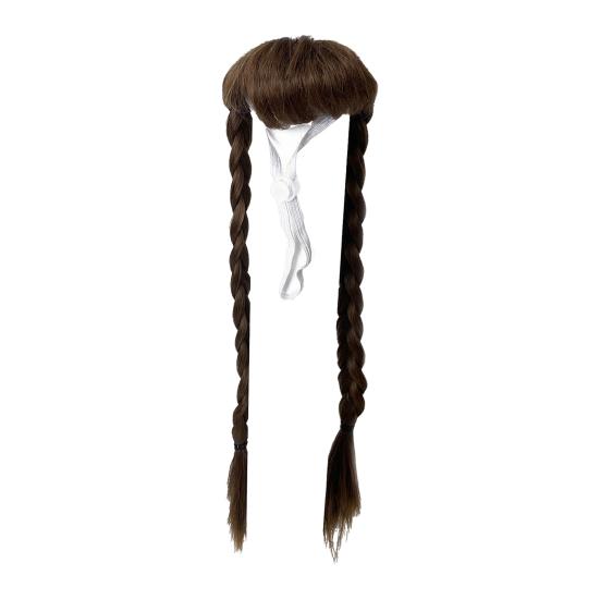 Porch Goose Wig Cute Goose Statue Braid Wig Funny Double Braids with Adjustable Elastic Band for Lawn Goose Statue Yard Garden Outdoor Decoration
