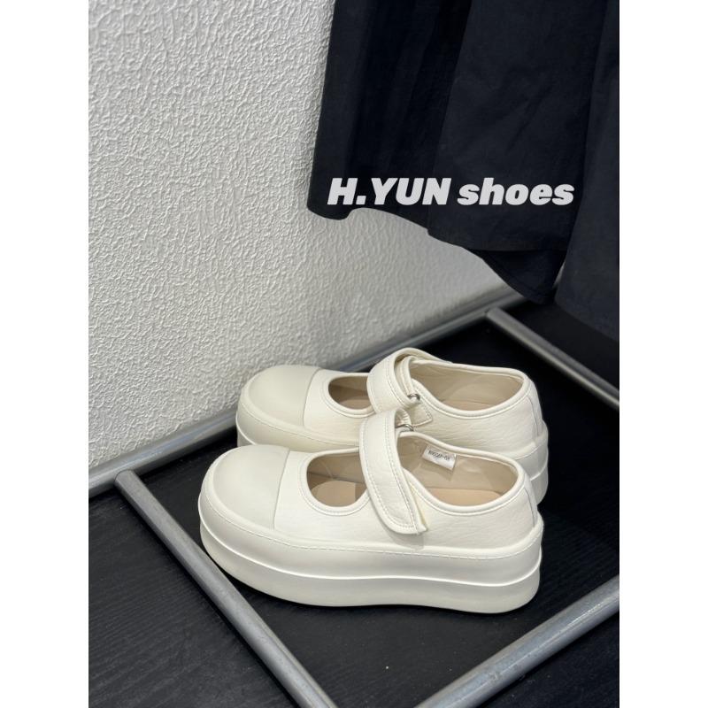 

Velcro thick-soled muffin shoes women s new ultra-light bottom heightening casual word with Mary Jane trendy shoes 35 белый