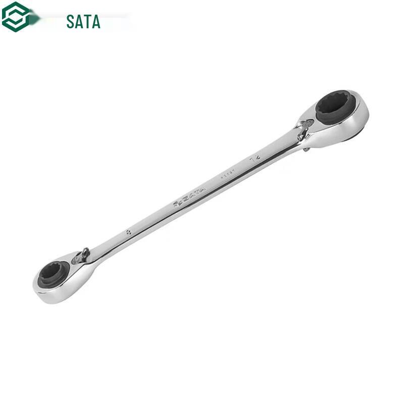 SATA 4-in-1 Fully Polished Double Ring Ratchet Wrench 16x17x18x19mm
