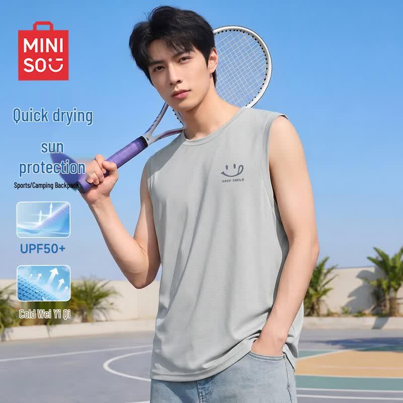 MINISO Men s Quick-Dry Mesh Sleeveless T-Shirt M