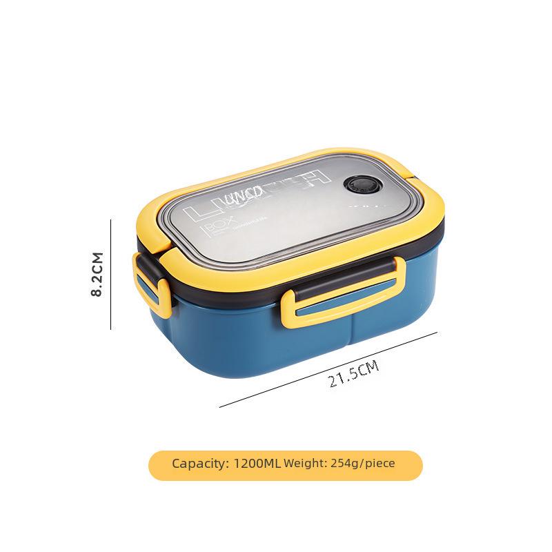Compartmentalized Double-Layer Lunch Box with Thickened PP Plastic, Microwave-Safe for Students and Office Workers
