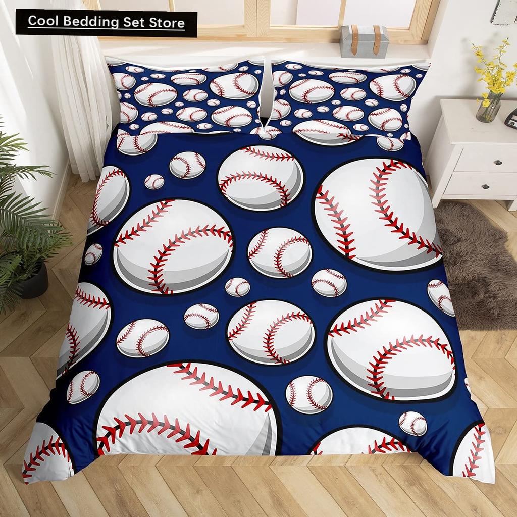 Comforter Baseball Game King Queen Ball Sports Theme Bedding Set Athlete Competitive Polyester Comforter