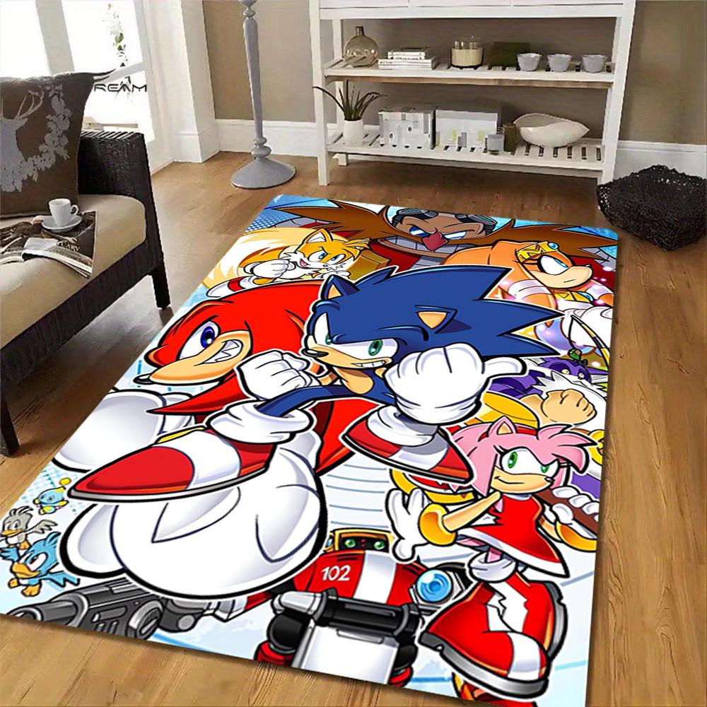 Sonic The Hedgehog Tails Art Print Decoration,Carpet,Living Room,Bedroom, Non-slip,Square rug