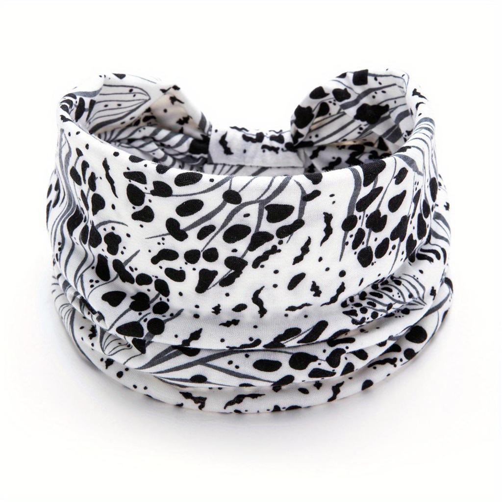 Leopard Print Knotted Elastic Headband: Autumn/Winter Hot Girl Style, European & American, Wide-Brimmed, Sweat-Absorbing Sports Headscarf